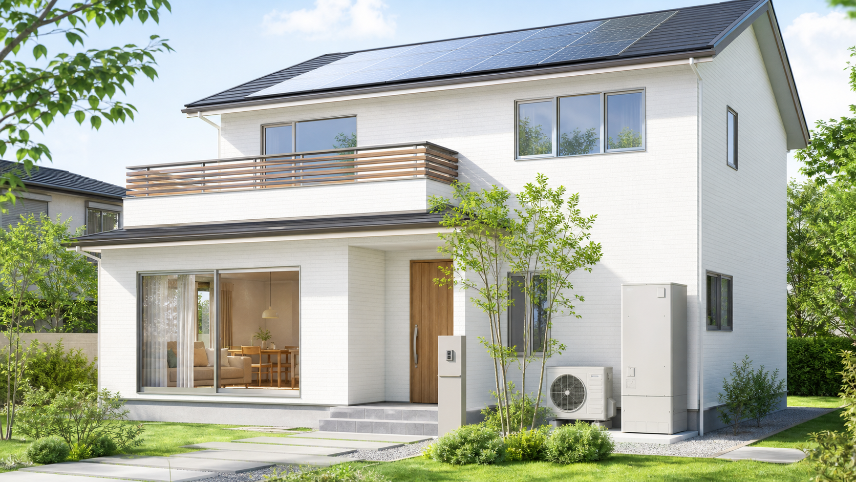 省エネ設備を備えた住宅のイメージ